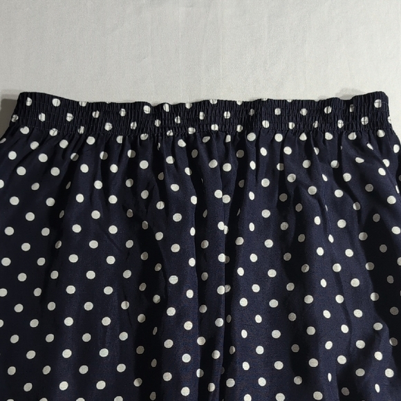 Blue and White Pleated A-Line Skirt for Work - Picture 8 of 8